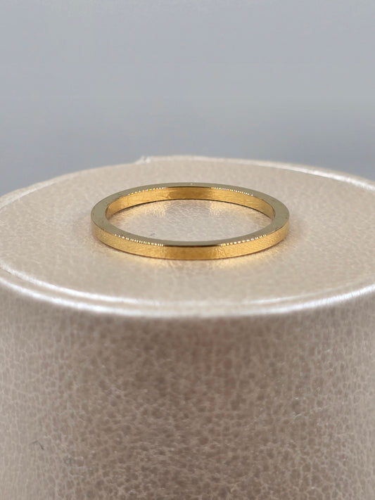 A - Golden Basic Straight Ring Stainless Steel