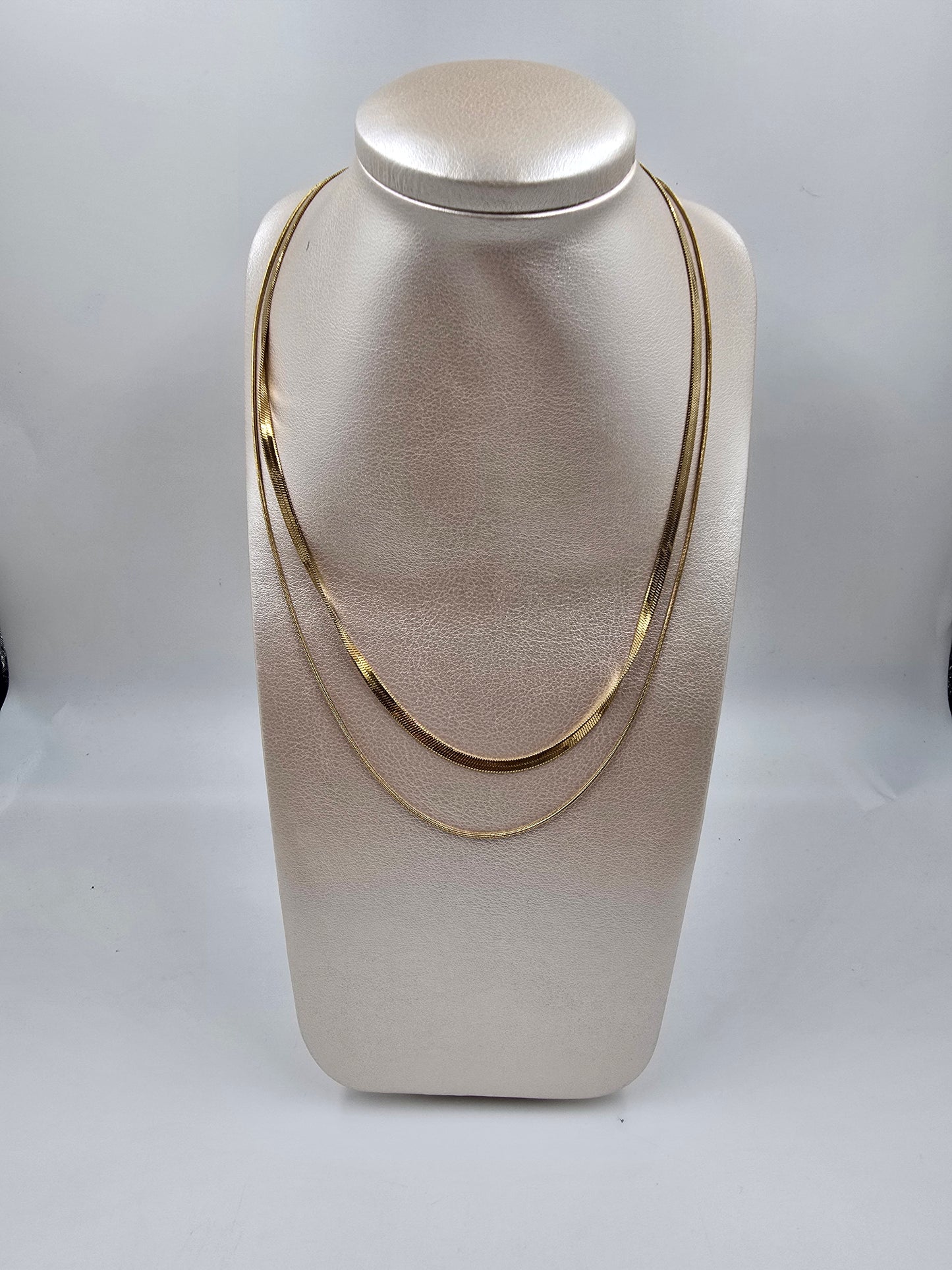 A - Golden Flat Chain Neckless Stainless Steel