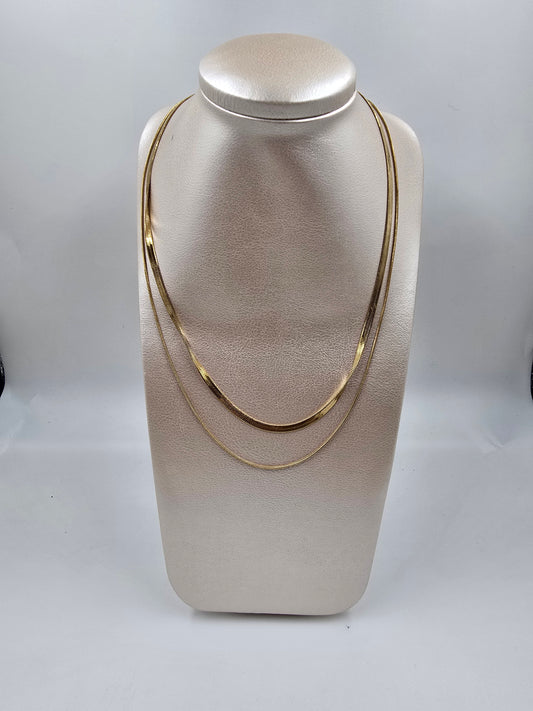 A - Golden Flat Chain Neckless Stainless Steel