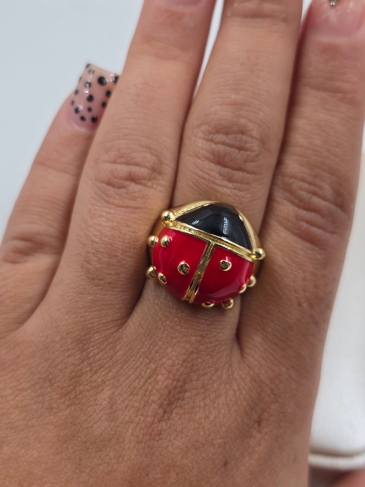 O - Lady Bug Ring
