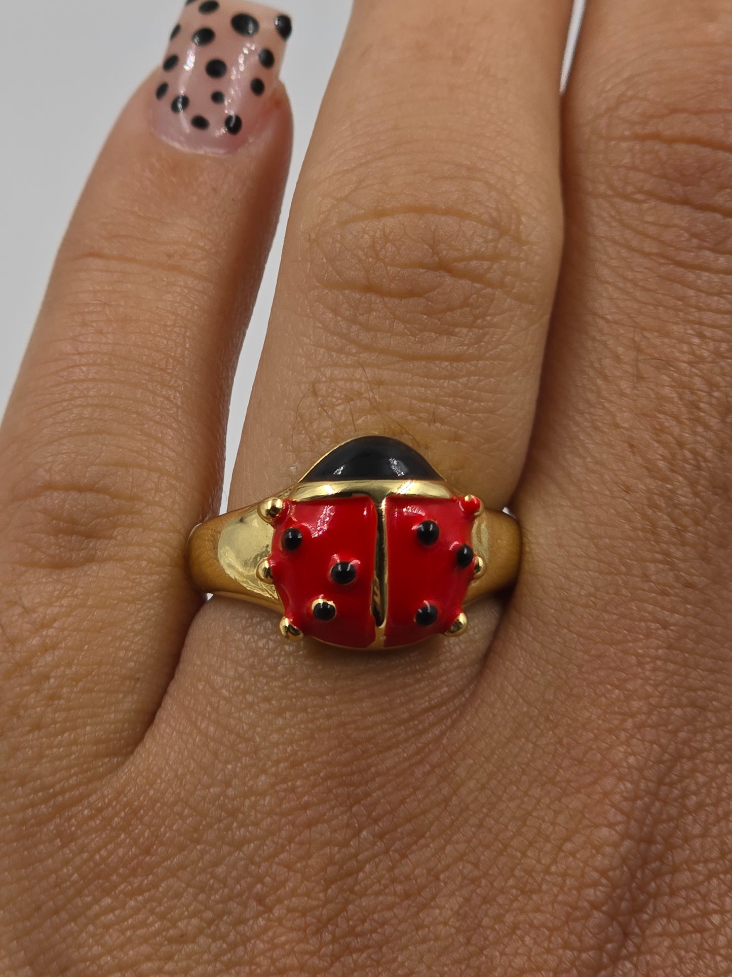 O - Lady Bug Ring