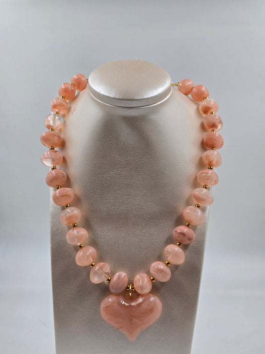 C - Statement Necklace with Heart Pendant