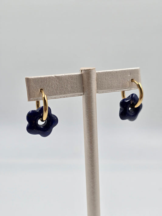 N - Stainless Steel Blue Star Earring
