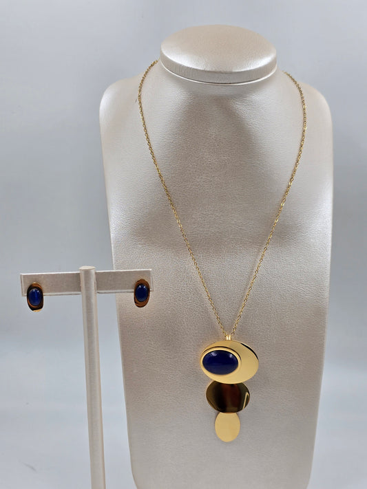 N - Stainless Steel Gold and Blue Set
