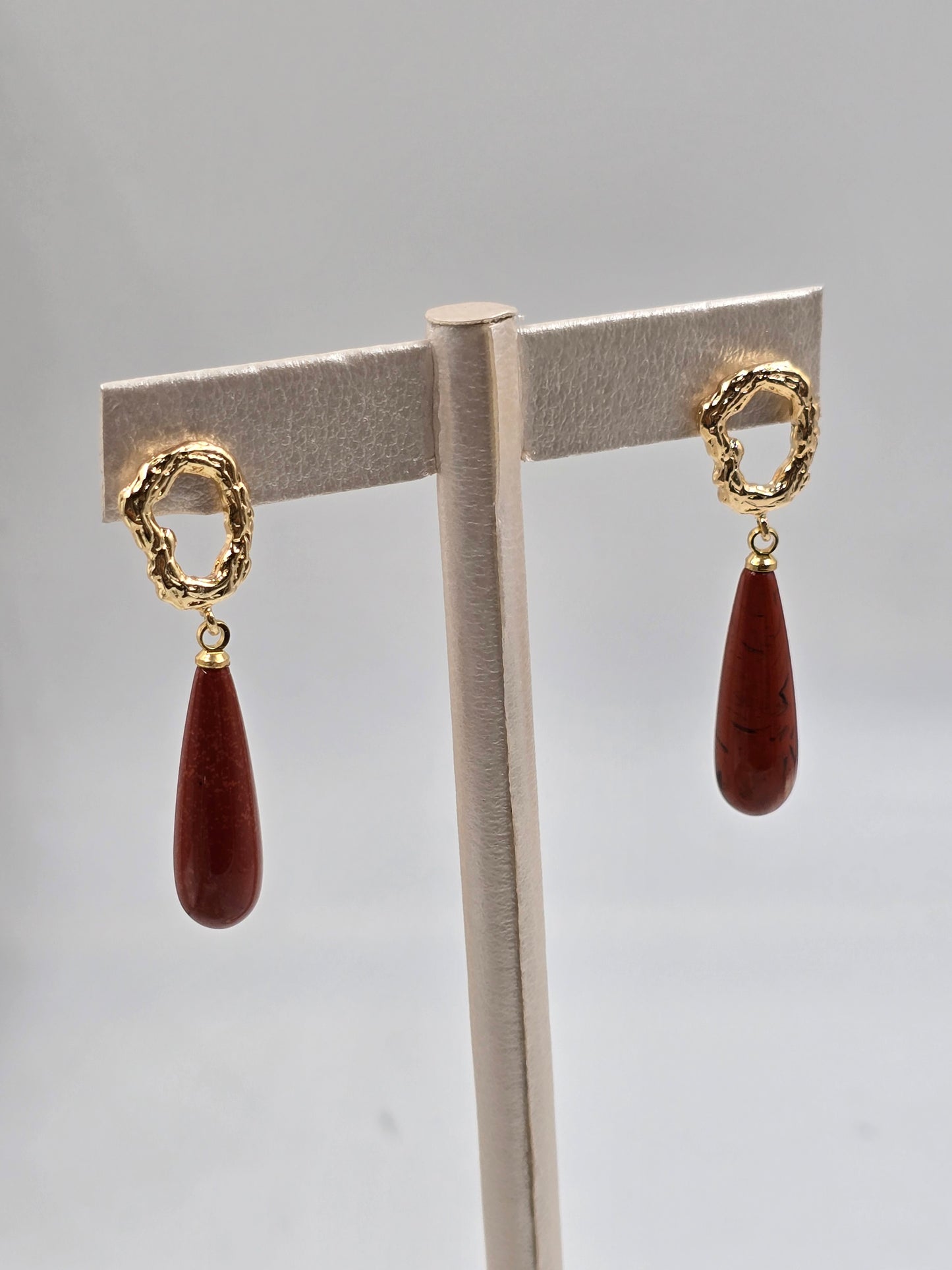 N - Natural Stone Drop Earring