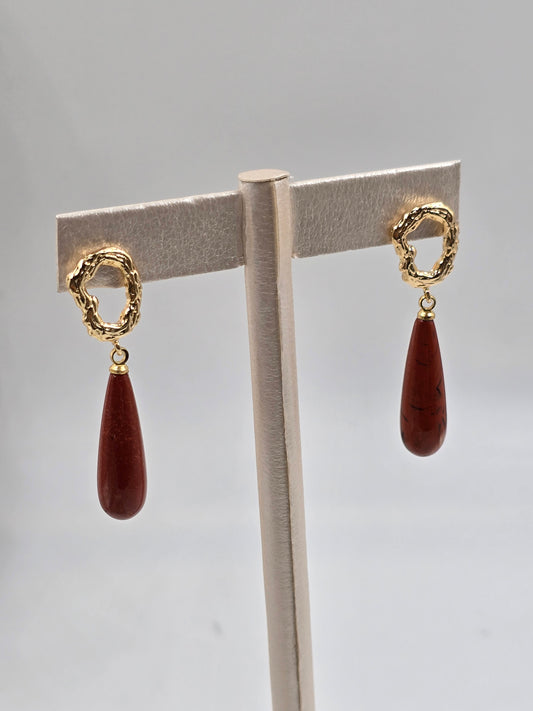 N - Natural Stone Drop Earring