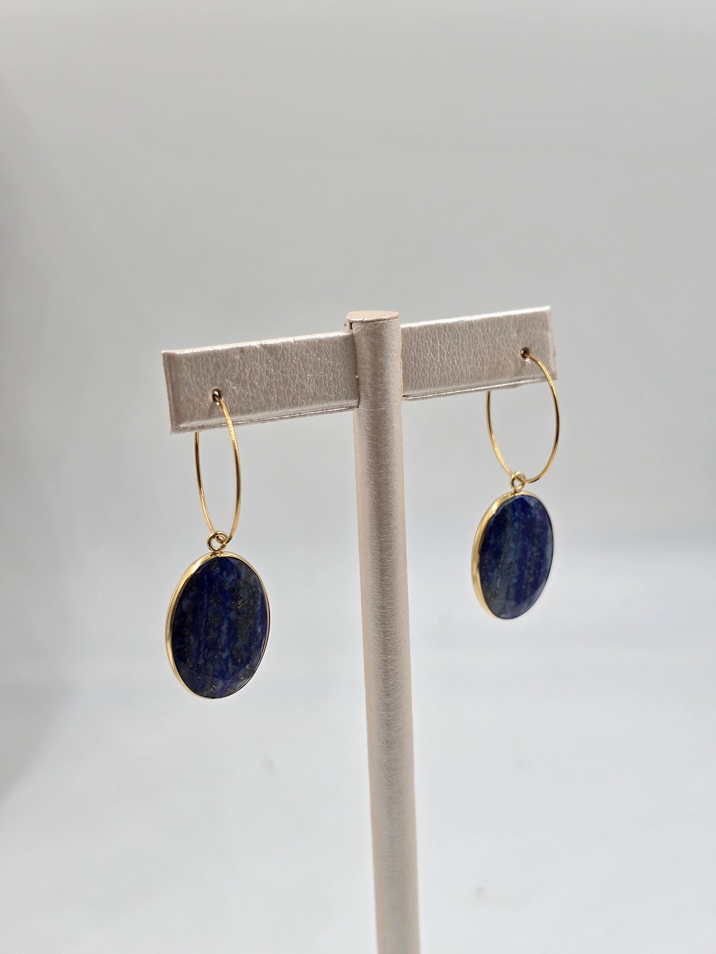 N- Natural Stone Stainless Steel Drop Earrings