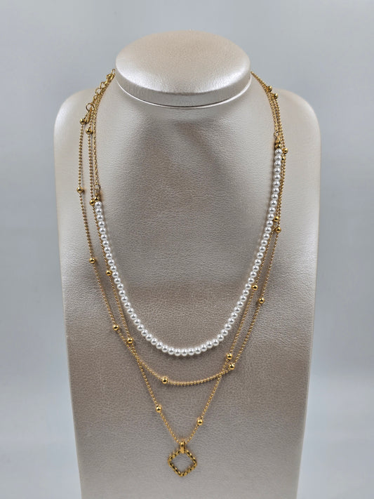N - Stainless Steel Layered Necklace