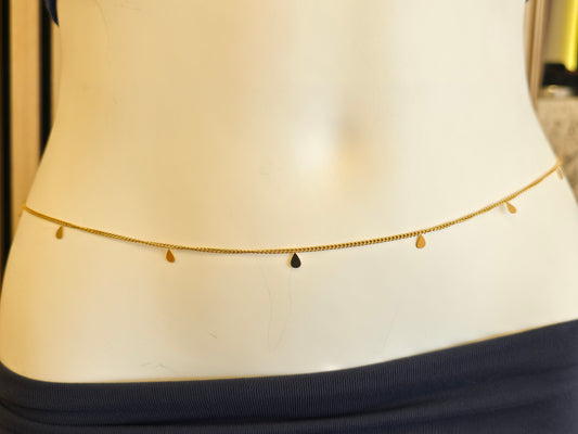 N- Stainless Steel Simple Drop Belly Chain