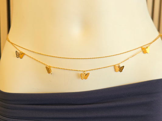 N- Stianless Steel Butterfly Belly Chain