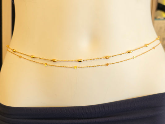 N- Two Chain Stainless Steel Belly Chain