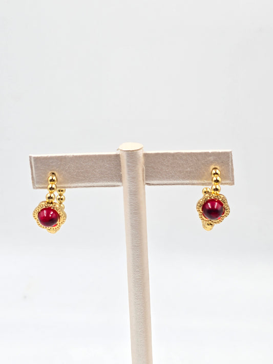 N - Gold earrings with gemstones