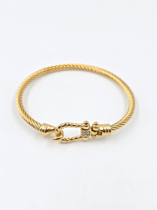 N - Stainless Steel Gold and Silver Bracelet