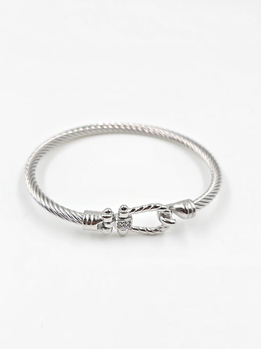 N - Stainless Steel Gold and Silver Bracelet