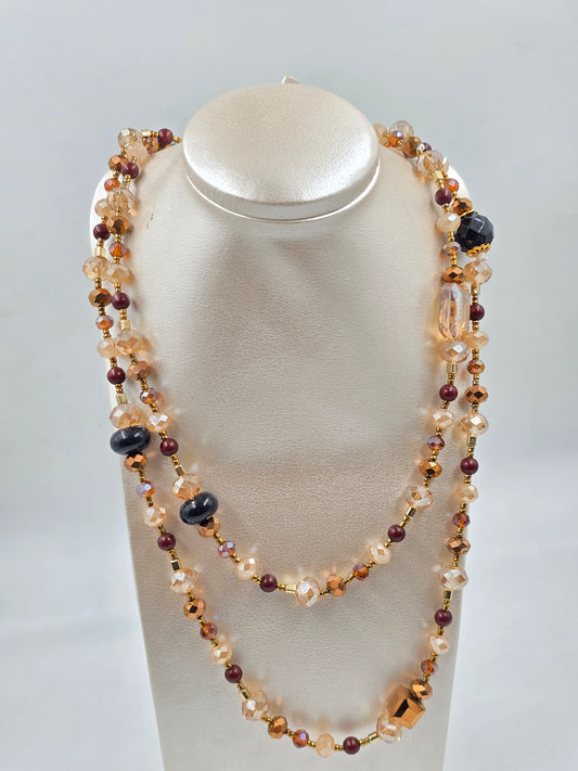 N - Brown Beads Necklace
