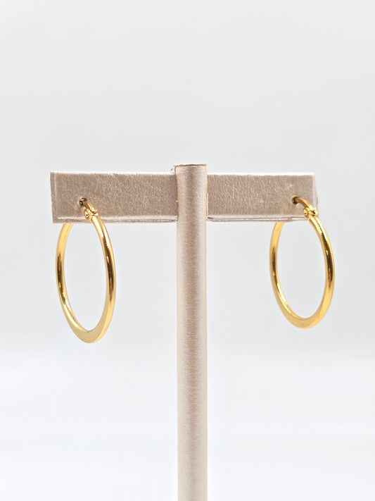 A - Golden Flat Hoops