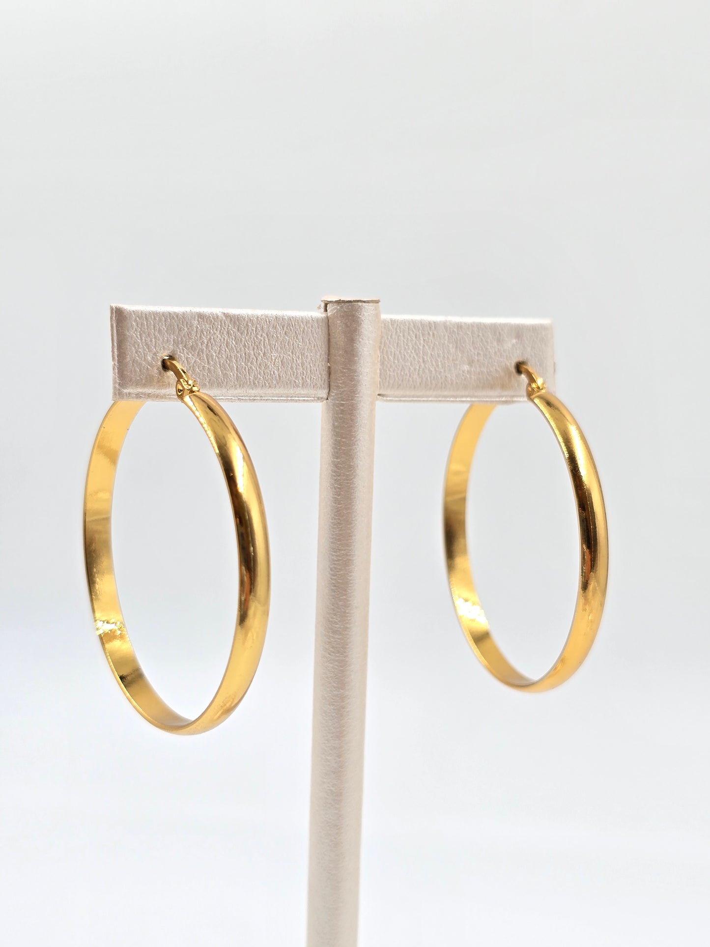 A - Wide Golden Hoops