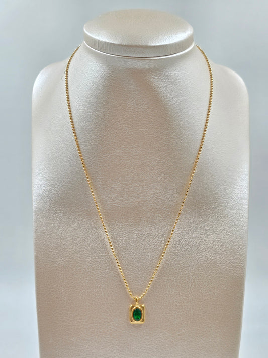 A - Emerald Golden Necklace