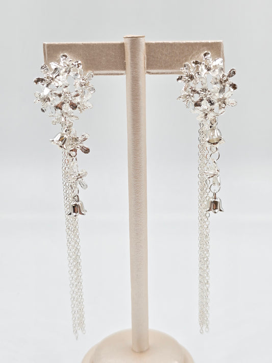 N - Silver Flower Earring