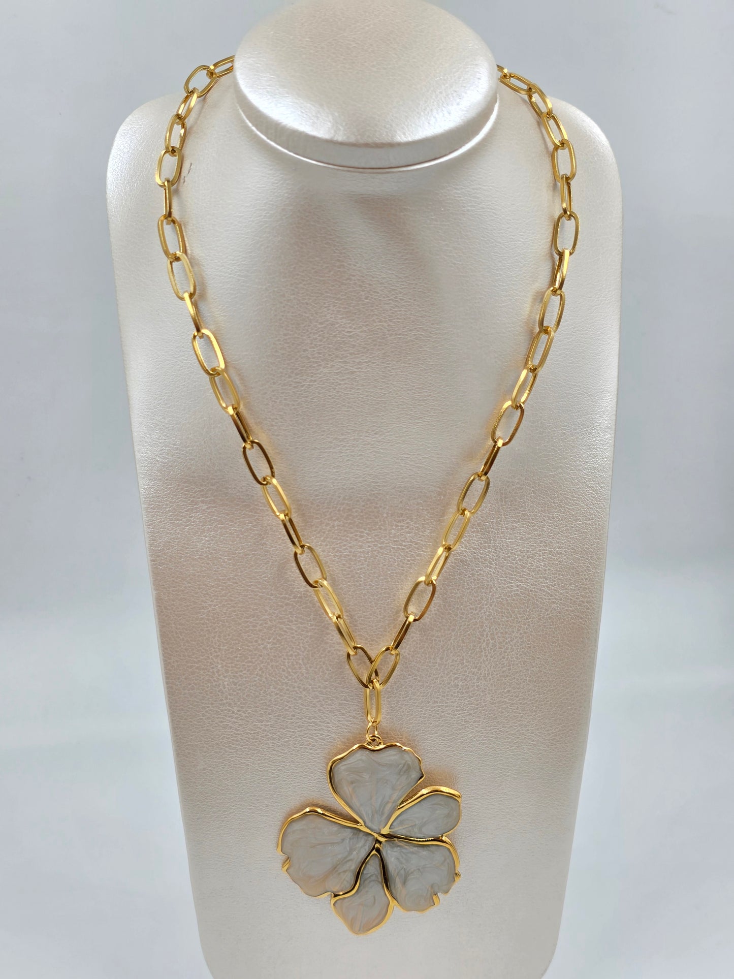 N - Stainless Steel Flower Necklace
