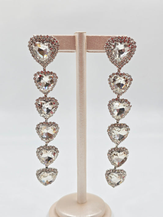 N - Silver Heart Shape Earring