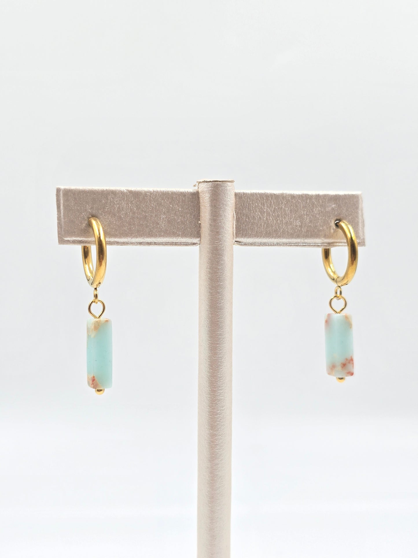 A - Stainless Steel Natural Stone Earrings