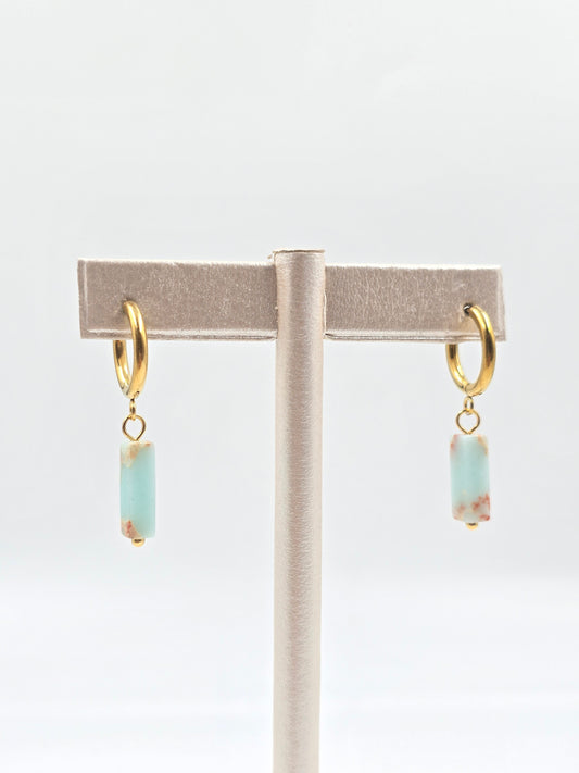 A - Stainless Steel Natural Stone Earrings