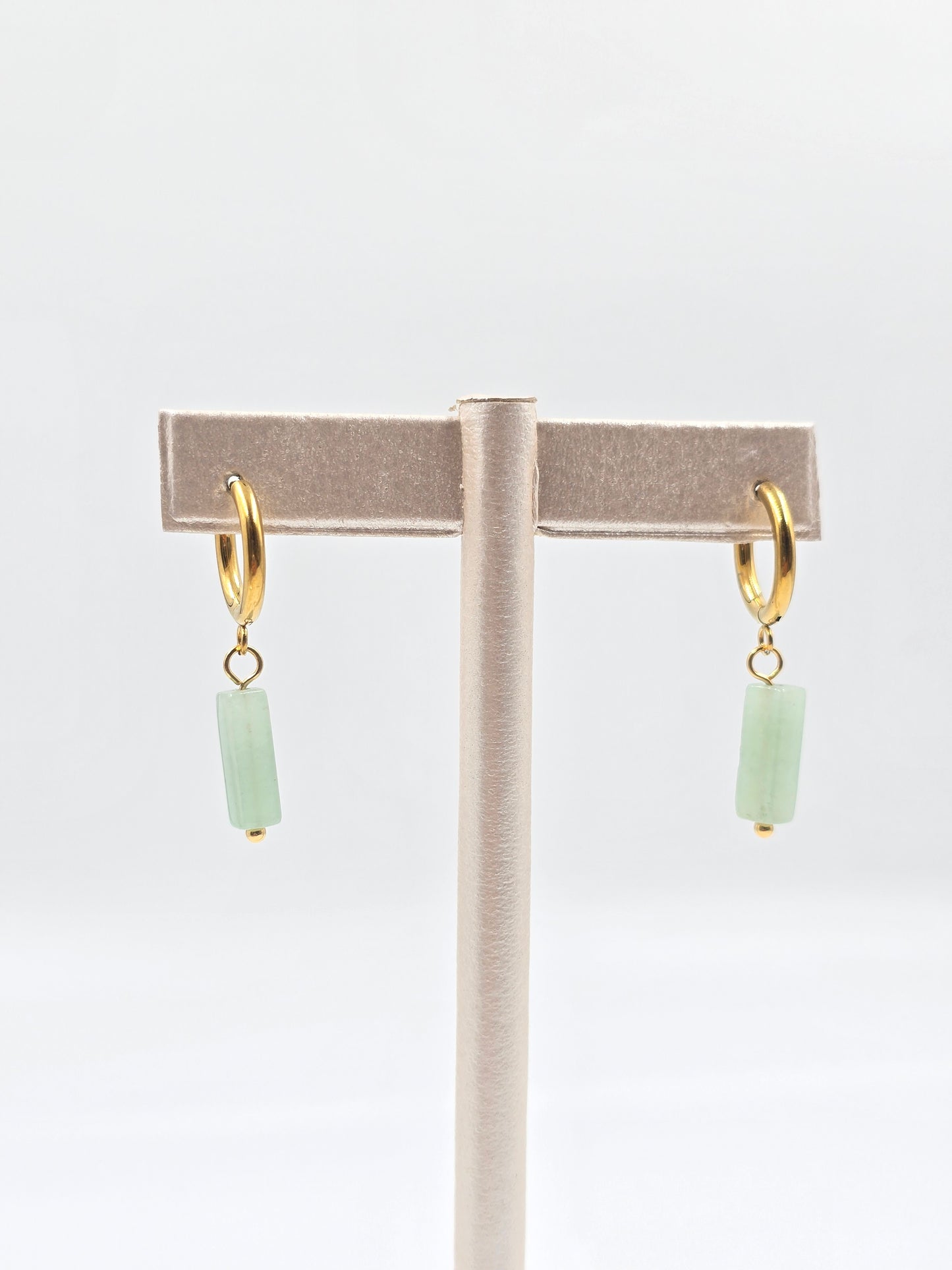 A - Stainless Steel Natural Stone Earrings