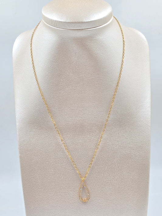 A - Stainless Steel Nacklase Diamond Drop