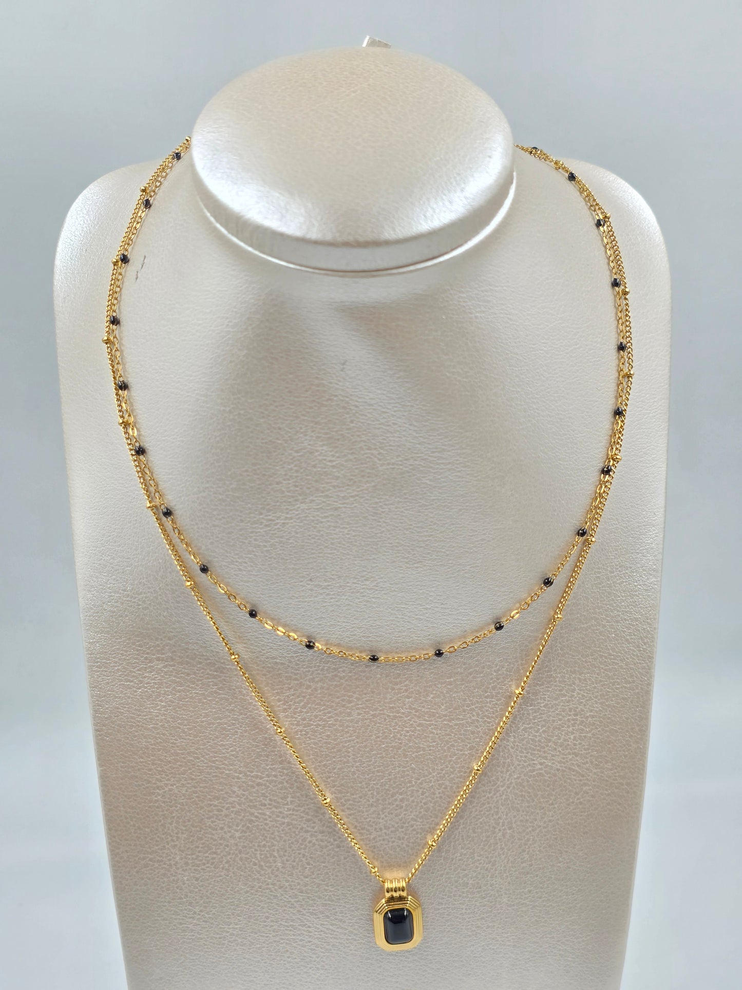 A - Stainless Steel Two Layered Nacklace