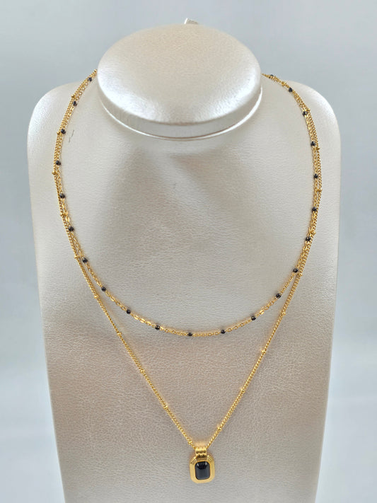 A - Stainless Steel Two Layered Nacklace