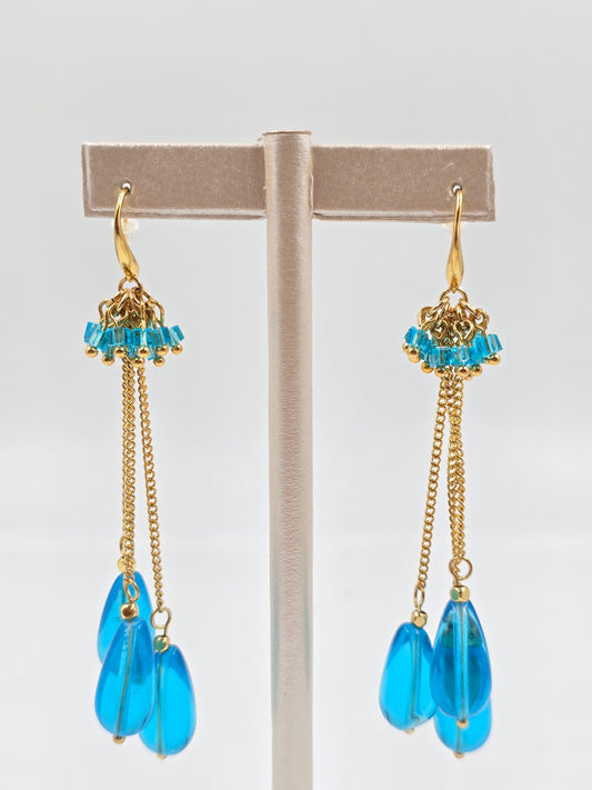 N - Blue Dangling Earring