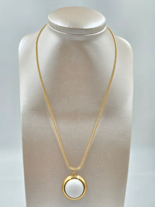 C - Gold Chain Necklace One Pendant