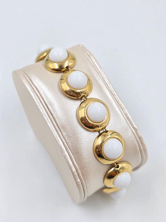 C - Stainless Steel  Gold and White Bracelet