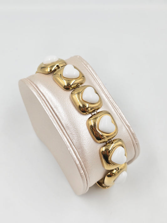 C - Stainless Steel  Gold and White Bracelet