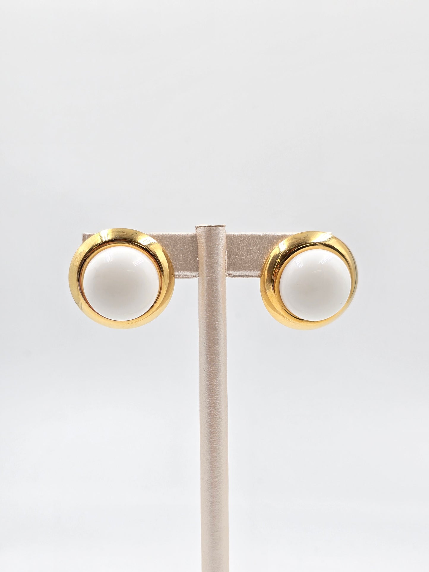 C - Stainless Steel Gold and White Stut Earring