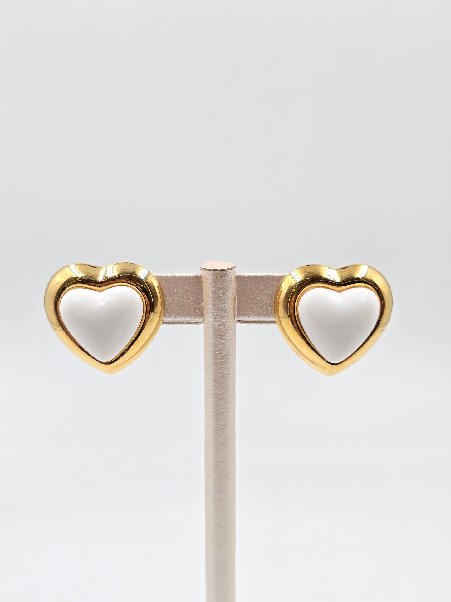 C - Stainless Steel Gold and White Stut Earring