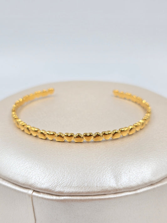 N - Stainless Steel Tiny Hearts Bangle