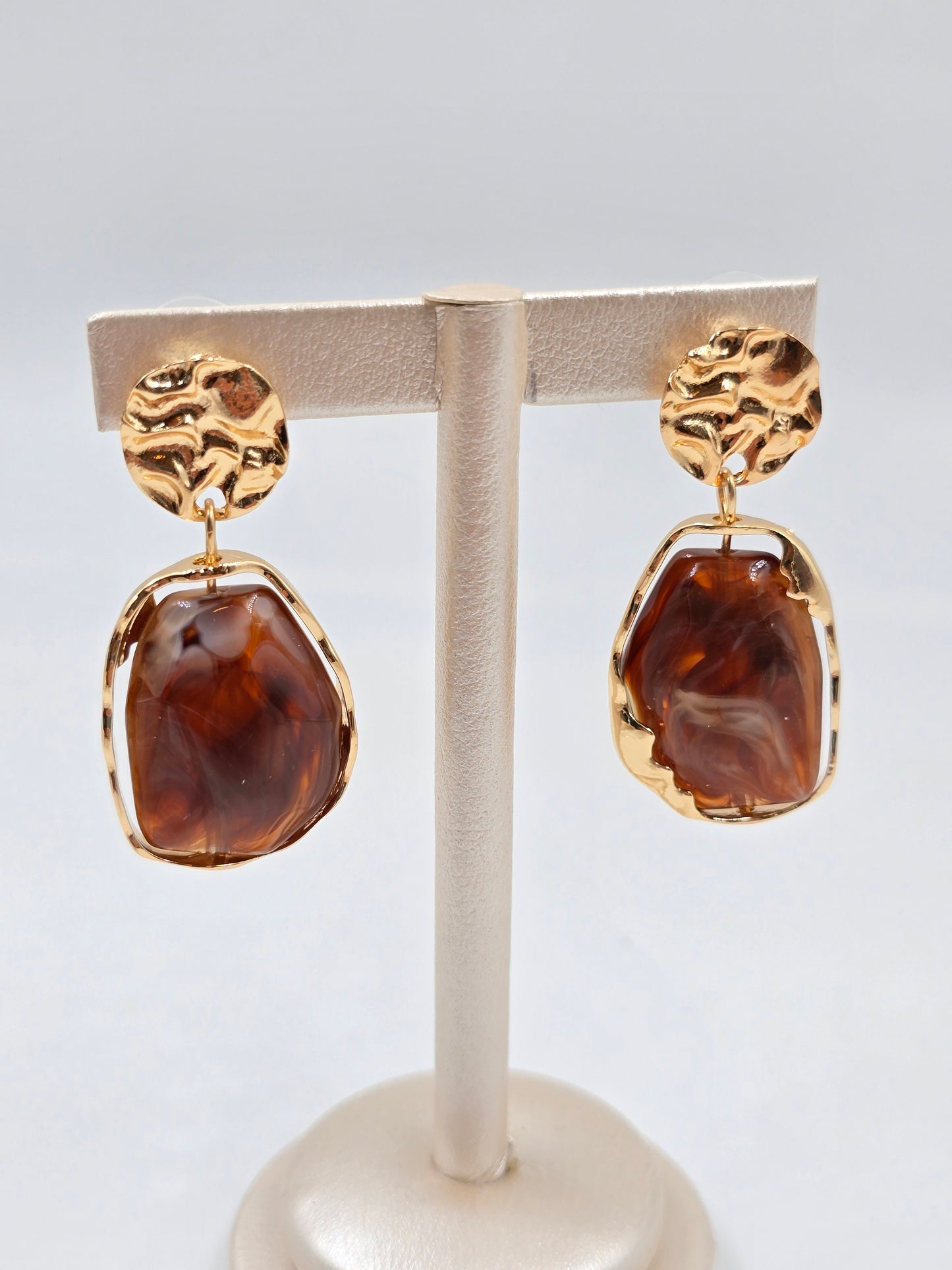 Polished Stone Drop Earring