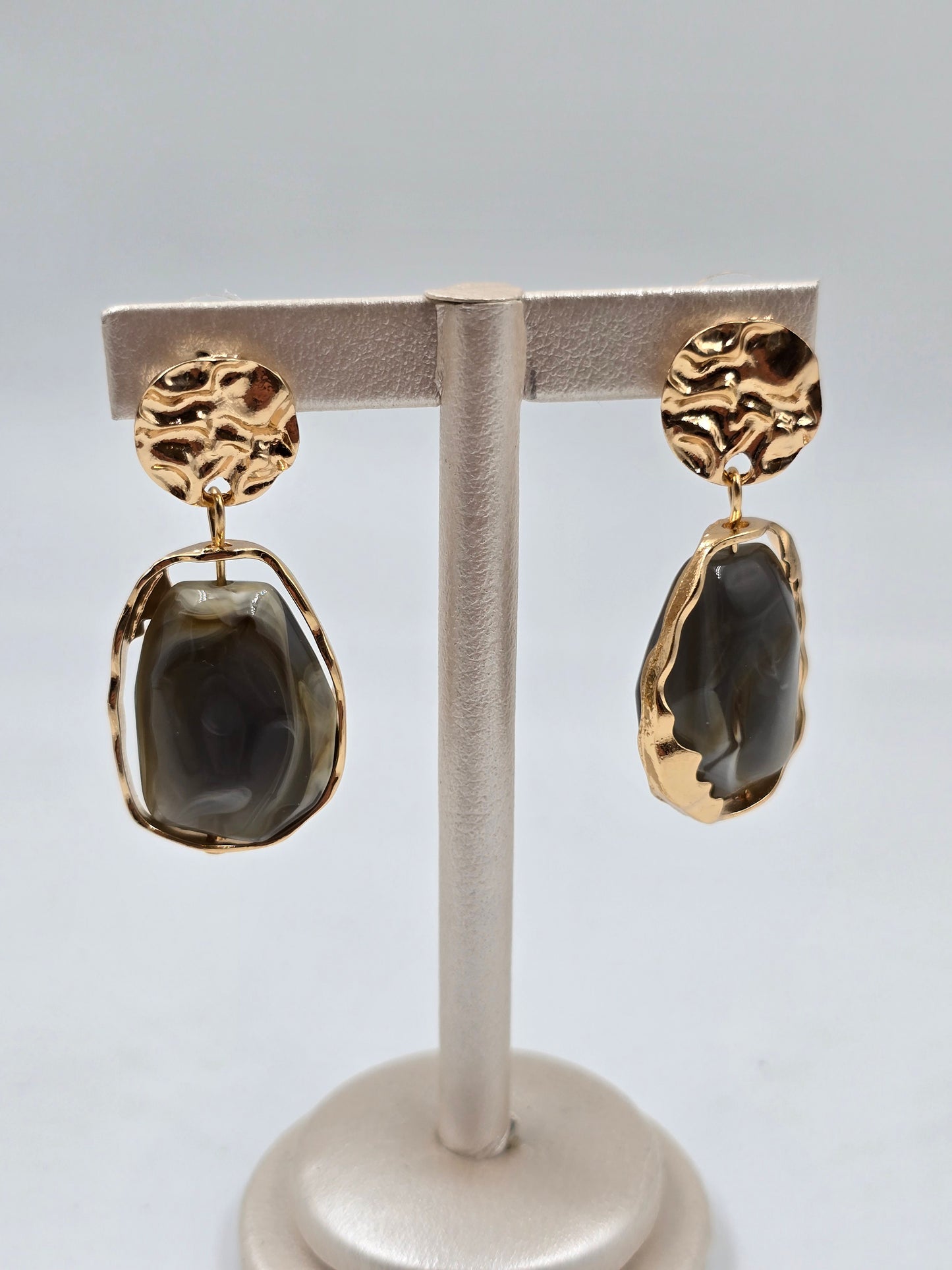Polished Stone Drop Earring