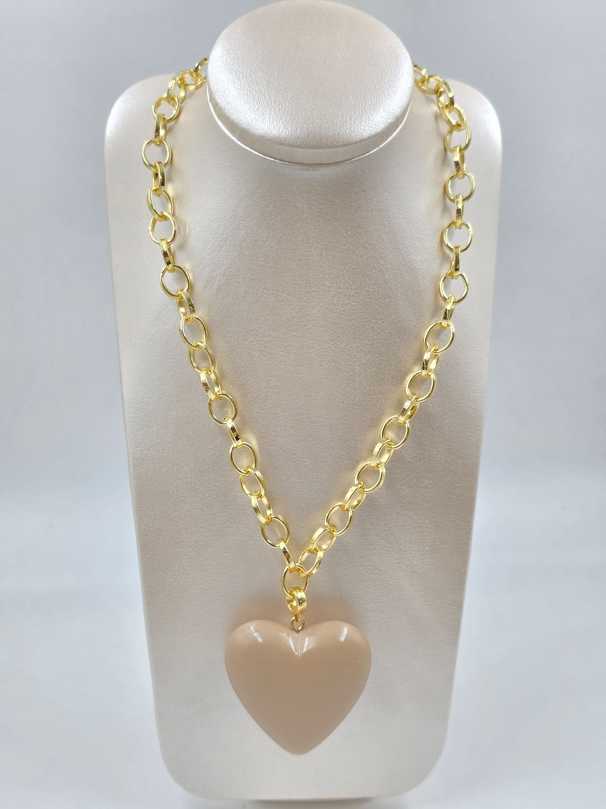 O - Brown Heart Necklace