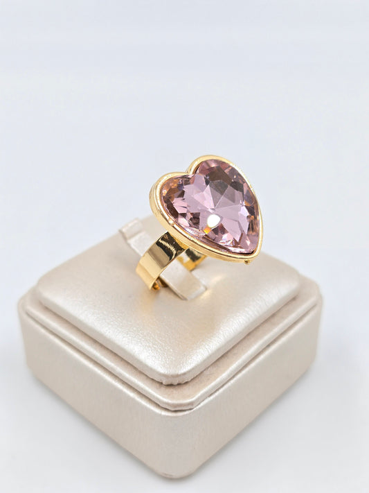 O - Gemstone Heart Ring