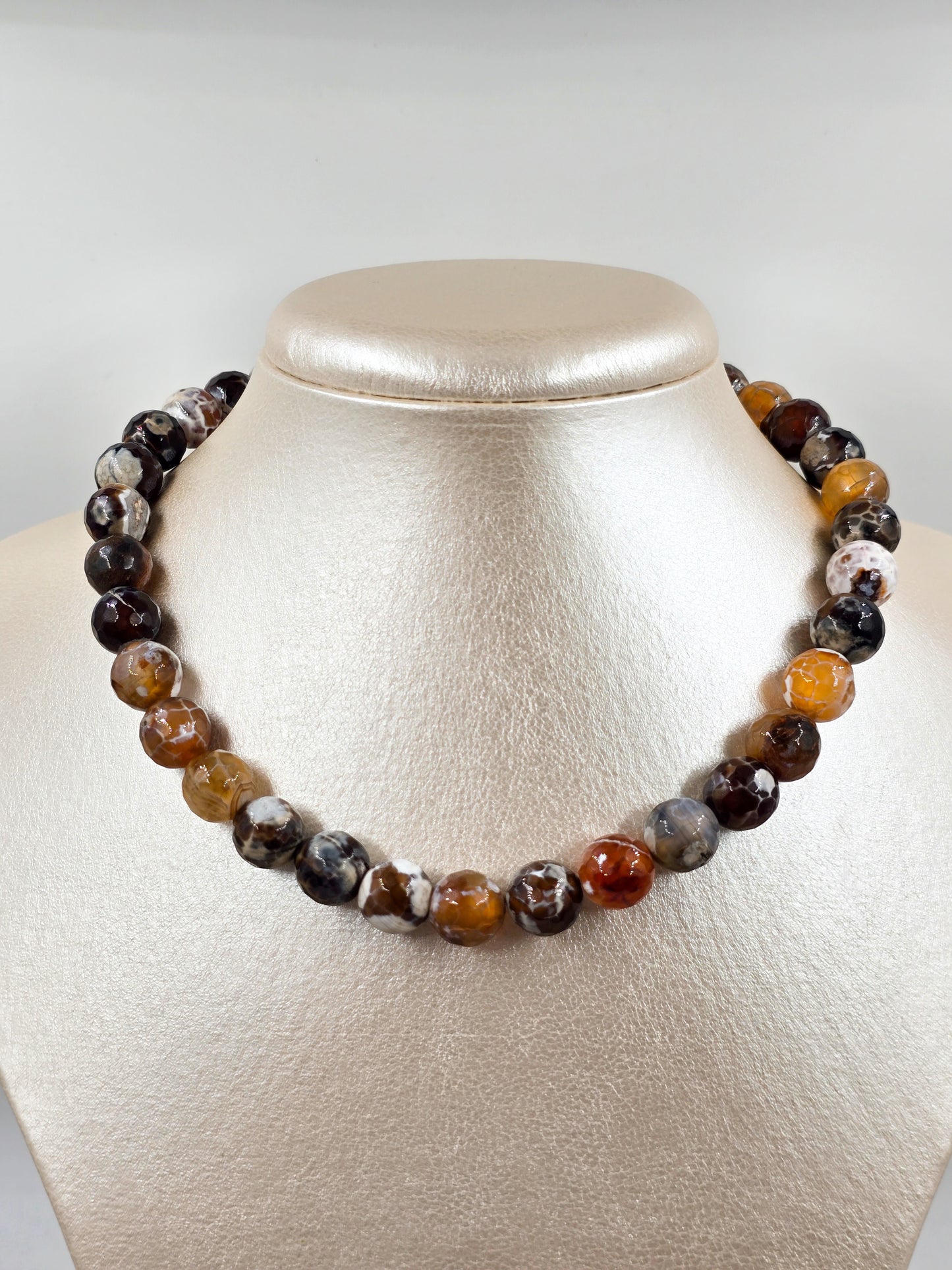 Natural Brown Stone Beaded Necklace