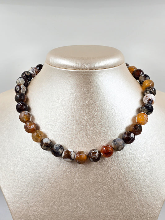 Natural Brown Stone Beaded Necklace