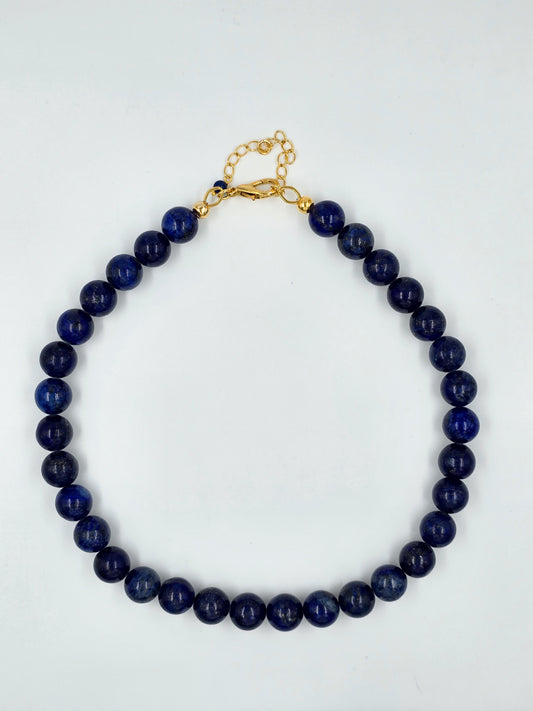 Natural Blue Stone Beaded Necklace