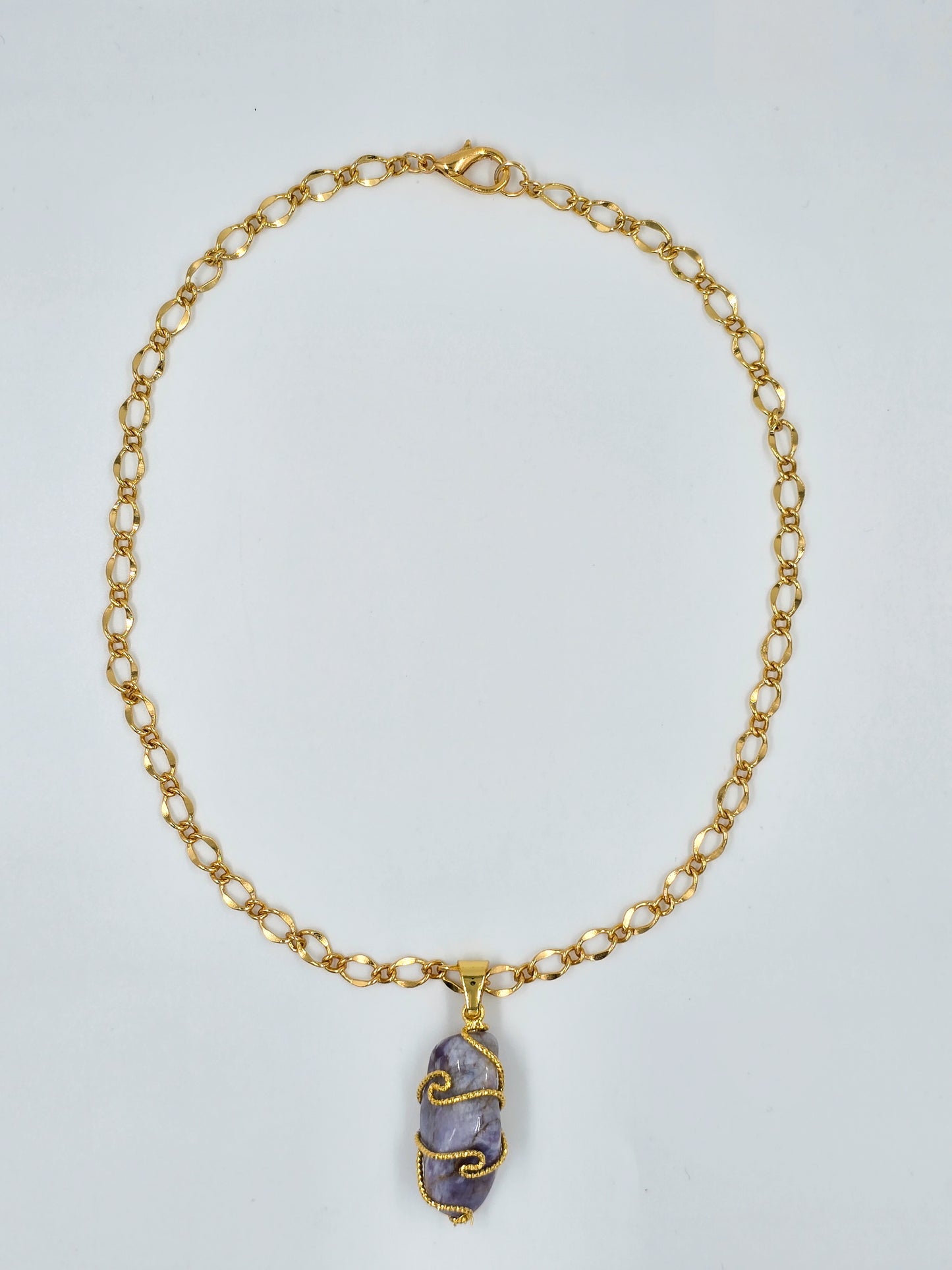 Natural Purple Gemstone Necklace