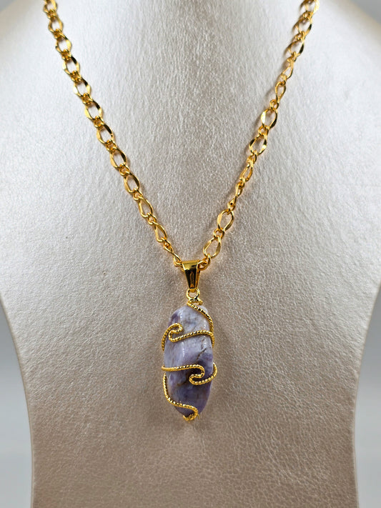 Natural Purple Gemstone Necklace