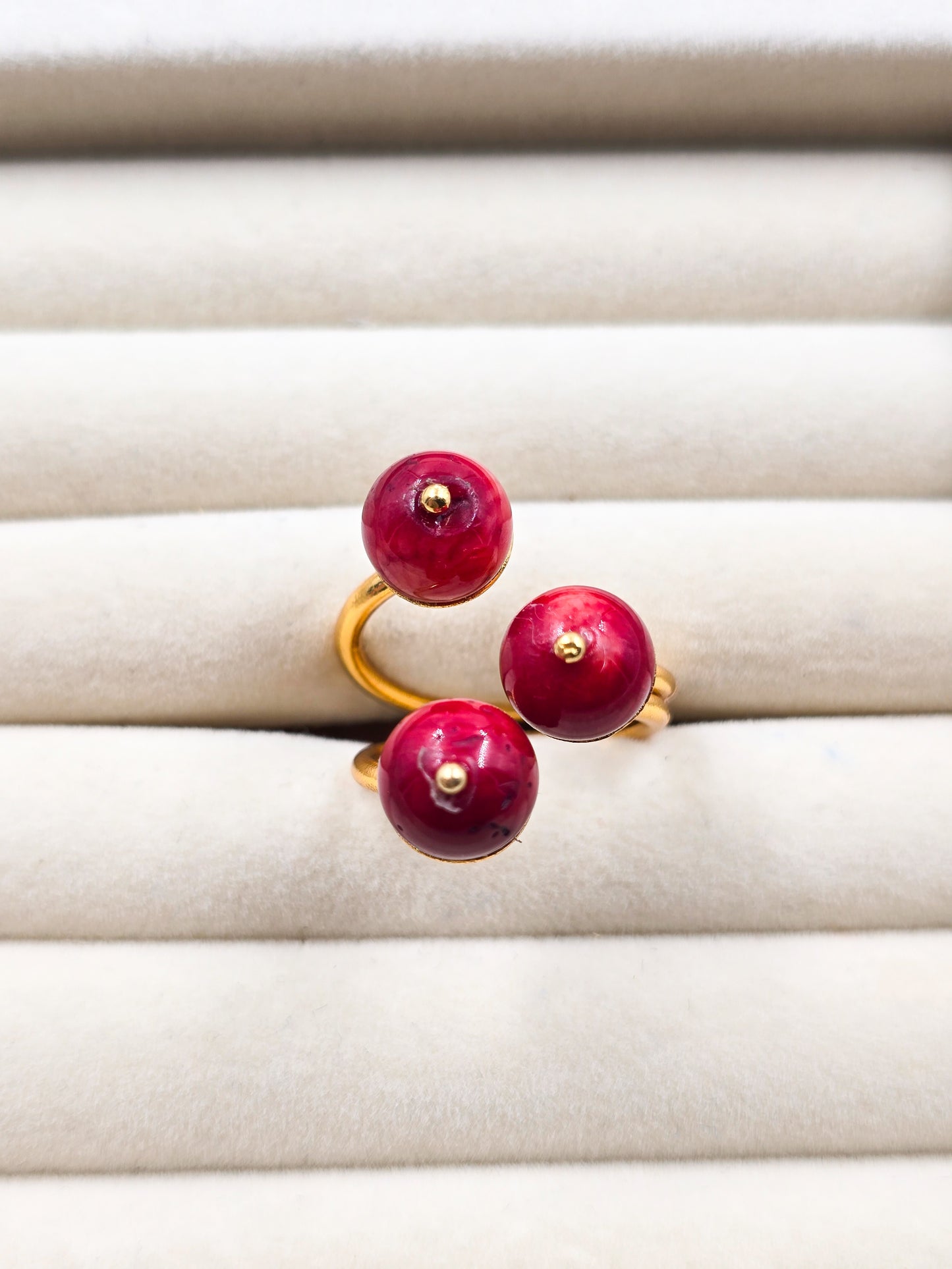 Natural Coral Stone Ring