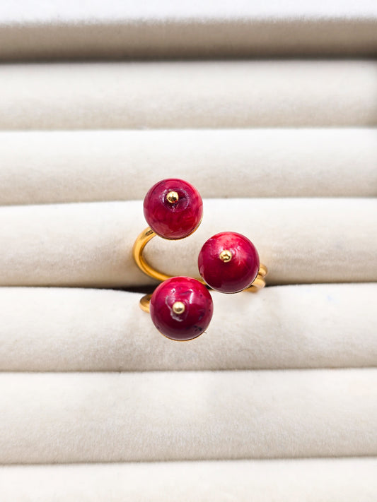 Natural Coral Stone Ring