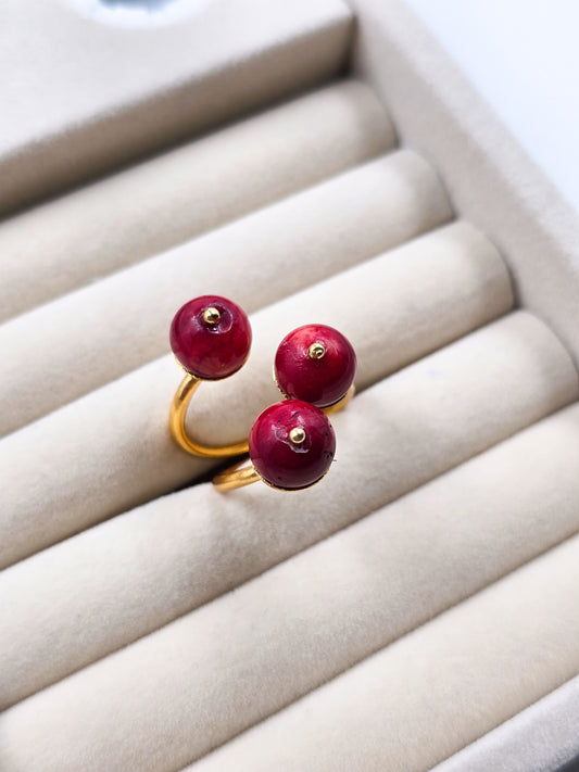 Natural Coral Stone Ring